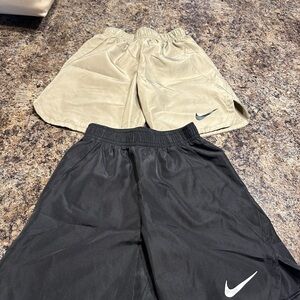 Nike Kids' Black and Cream Shorts Set